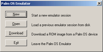 Palm OS Emulator Primera pantalla